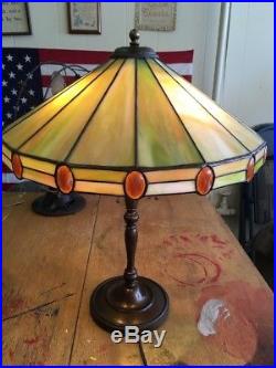 Antique Leaded Glass Table Lamp Duffner Or Wilkinson