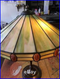 Antique Leaded Glass Table Lamp Duffner Or Wilkinson