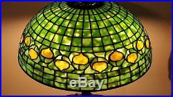 Antique Original Authentic Tiffany Studios Acorn Leaded Slag Stained Glass Lamp