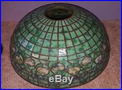 Antique Original Authentic Tiffany Studios Acorn Leaded Slag Stained Glass Lamp