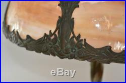 Antique Slag Glass Bent Panel Table Lamp Best Lamp Co. Chicago