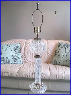 Antique Stunning Beautiful Cut Glass Banquet Parlor Table Lamp Light