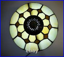 Antique Tiffany Style Lamp Stained Glass Desk Table Bedside Hand Crafted Shade