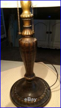 Antique/Vintage Jefferson Art Deco Reverse painted Glass Lamp bronze pot metal