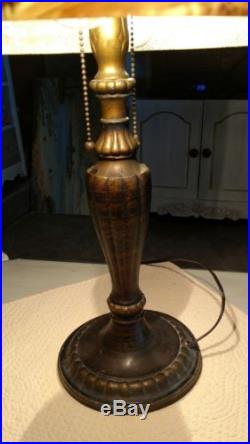 Antique/Vintage Jefferson Art Deco Reverse painted Glass Lamp bronze pot metal