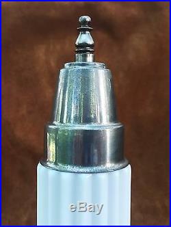 Antique art deco table lamp accent milk glass mid century modern bullet lamp