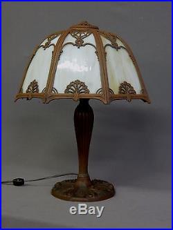 Antique caramel slag glass TABLE LAMP / vintage light