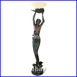 Antiqye Style Greek Goddess Offering Mermaid 73 Sculptural Floor Lamp