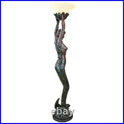 Antiqye Style Greek Goddess Offering Mermaid 73 Sculptural Floor Lamp
