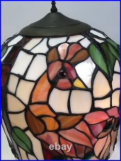 Art Nouveau Style Peacock Stained Glass Table Lamp