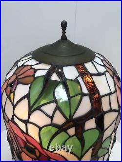 Art Nouveau Style Peacock Stained Glass Table Lamp