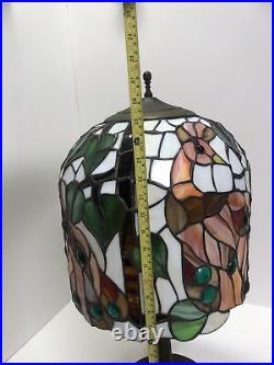 Art Nouveau Style Peacock Stained Glass Table Lamp