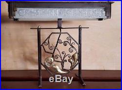 Art deco Edgar Brandt style Wrought Iron table lamp