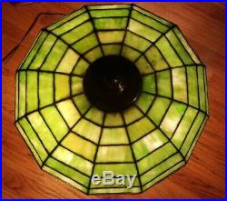 Arts & Crafts, Nouveau Leaded Stained Slag Glass Lamp Shade, circa1910. Handel Era