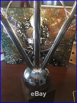 Atomic MCM Mid Century Modern Sputnik Floor Or Table Lamp Chrome Glass Bulbs Vtg