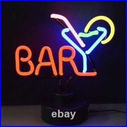 Bar Martini Neon Sign Sculpture Home Cocktails Tiki drink Table lamp Glass art