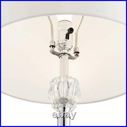 Barnes and Ivy Romley Chrome and Crystal 3-Piece Floor and Table Lamp Set