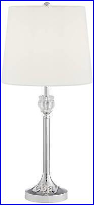 Barnes and Ivy Romley Chrome and Crystal 3-Piece Floor and Table Lamp Set