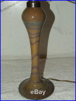 Beautiful JOE CLEARMAN Hand Blown Art Glass Table Lamp 1988 Signed & Numbered