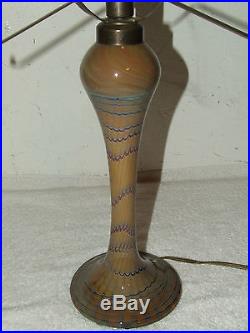 Beautiful JOE CLEARMAN Hand Blown Art Glass Table Lamp 1988 Signed & Numbered