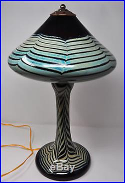 Beautiful Vintage Hand Blown Art Glass Table Lamp