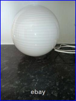 Beautiful spiral round glass lamp, Murano style, retro, vintage, handmade, sphere