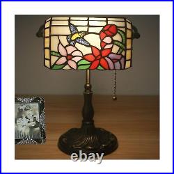 Bird Lamp Tiffany Style Bankers Lamp Table Lamp Stained Glass Bird Flower Lam