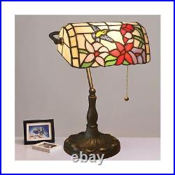 Bird Lamp Tiffany Style Bankers Lamp Table Lamp Stained Glass Bird Flower Lam