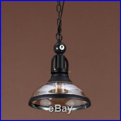 Black Metal Ball Design Pool Table Light Billiard Lamp with Amber Glass Shades