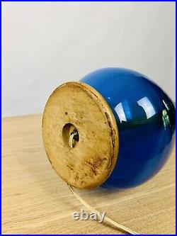 Blenko LP- 3 Glass Table Lamp In Blenko blue vintage mid century modern 33