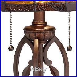 Blossoming Leaf And Vine Bronze Tiffany Table Lamp