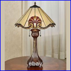 Blythe Hand-Cut Stained Glass Table Lamp Ruby 15.5dia x 25H