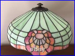 Bradley & Hubbard Art Nouveau 24 Panel Slag/Stained Glass Tiffany Style Lamp