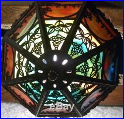 Bradley & Hubbard Slag glass Lamp Handel Tiffany Empire Miller arts crafts era