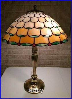 Bradley & Hubbard leaded glass lamp- Handel Tiffany Duffner arts craft era slag
