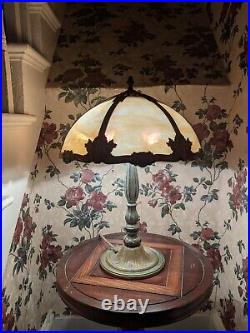 Bradley and Hubbard Art Deco/Handel Era Slag Glass Table Lamp