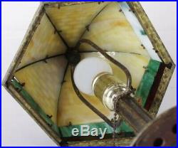 Bradley and Hubbard Bronze Table Lamp Art Nouveau Deco Signed Murano Glass Shade