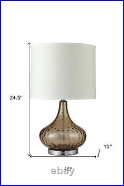 Brown Textured Glass Table Lamp