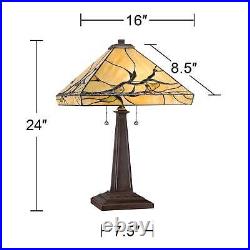 Budding Branch Mission Tiffany Style Table Lamp 24 High Bronze Metal Bedroom