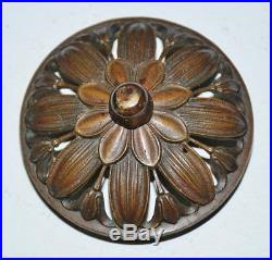 C. 1920 Suess Ornamental Dogwood Flower Leaded Glass Lamp Bronze Base Handel era