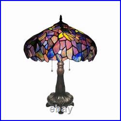 CHLOE Lighting 200 Watt Dual Bulb Tiffany Style Table Lamp with Glass Shade