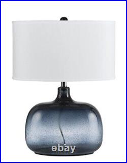 Cal Lighting BO-2263TB Christi Glass Table Lamp, Navy Blue