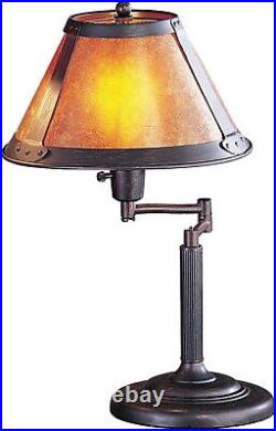 Cal Lighting BO-462 Table Lamp with Mica Glass Shades, Rust Finish