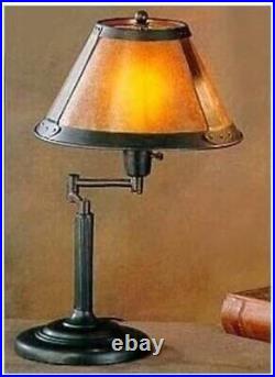 Cal Lighting BO-462 Table Lamp with Mica Glass Shades, Rust Finish