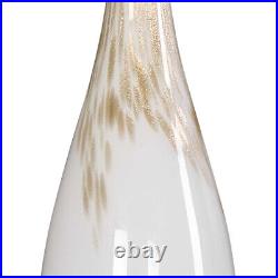 Cardoni Gloss White Glass Table Lamp Modern Teardrop Sleek 27201 Uttermost