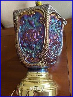 Carnival Glass Iridescent Table Lamp
