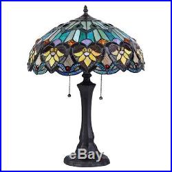 Chloe Lighting Tiffany Style Victorian Design 2 light Bronze Table Lamp