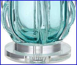 Claudette Modern Table Lamp 27 Tall Turquoise Glass for Bedroom Living Room
