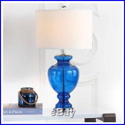 Clear Glass Table Lamp Navy Blue/White (Set of 2) Safavieh