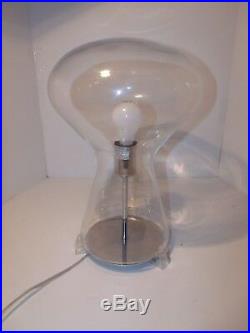 Clear Modern Art Glass Mushroom Domed Table Lamp